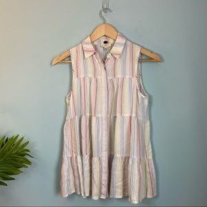 3/$30 Cupio Colorful Striped Tiered Ruffle Tank Top